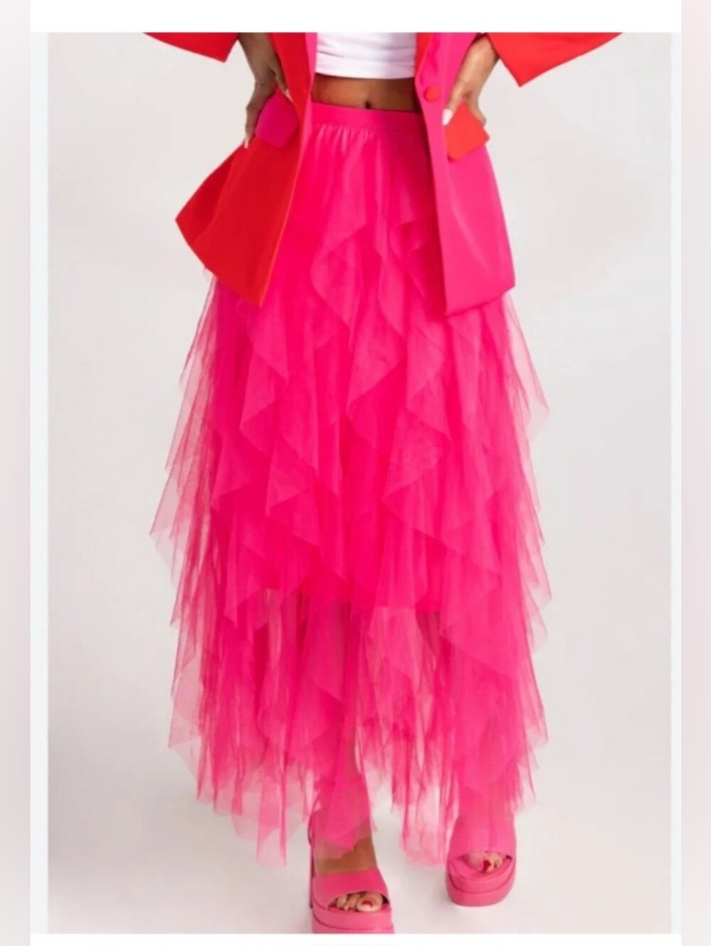 Sincerely Jules Ruffled Maxi Skirt - L